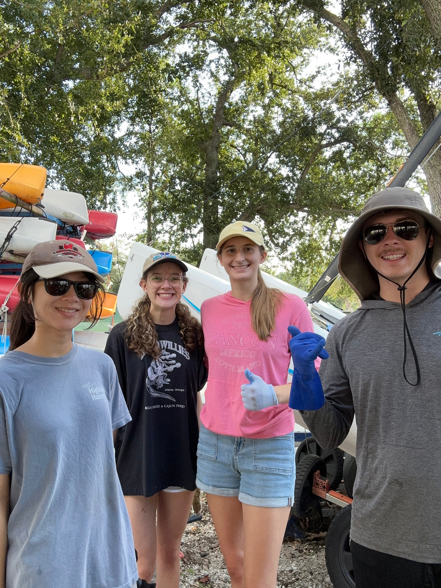 FGCU Sailing Club members went to Edison Sailing Center to help clean up after Hurricane Helene. 